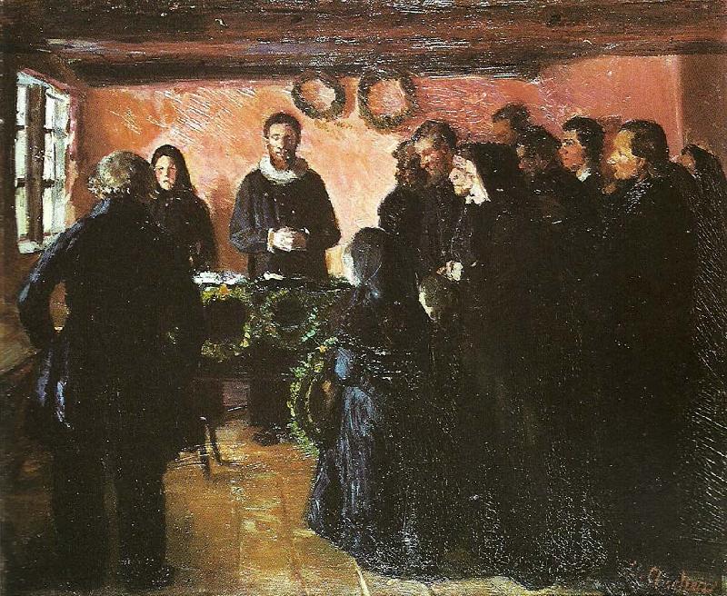 Anna Ancher begravelsen Germany oil painting art